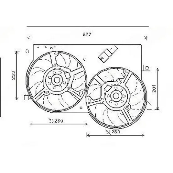 Ventilator Motor FIAT ALBEA 178 1996-> Ventilator 1.3 JTD 2003- (dublu) Perioada 2005 2006 2007 2008 2009 2010 2011 2012 2013 2014