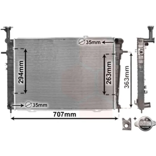 Radiator apa KIA SPORTAGE 2004-2010 pentru 2.0 i 16V, perioada 2004 2005 2006 2007 2008 2009