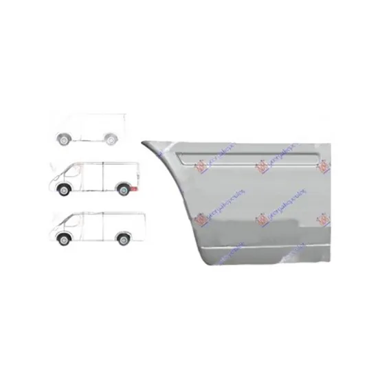 Colt aripa spate MERCEDES SPRINTER 901, 902 1995->2006 Flaps aripa spate spre spate 1950mm stanga Perioada 1995 1996 1997 1998 1999 2000 2001 2002 2003 2004 2005 2006