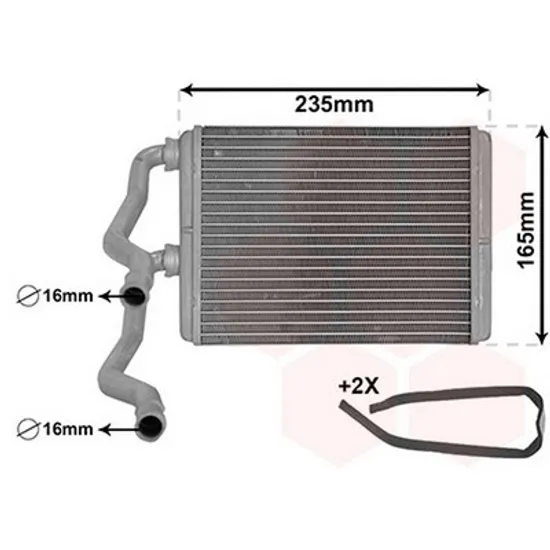 Radiator Incalzire SUBARU IMPREZA 2000->2007 Calorifer (BR) (200x160x26) Perioada 2000 2001 2002 2003 2004 2005 2006 2007