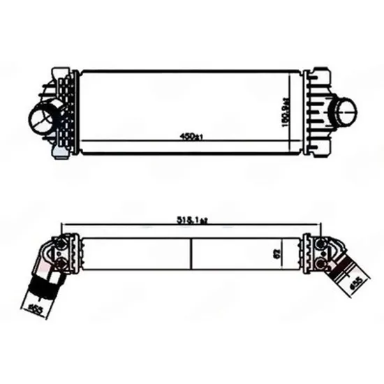 Intercooler FORD TRANSIT 2013-> Radiator intercooler 2.0 TDCi diesel (450x160x62) Perioada 2013 2014 2015 2016 2017 2018