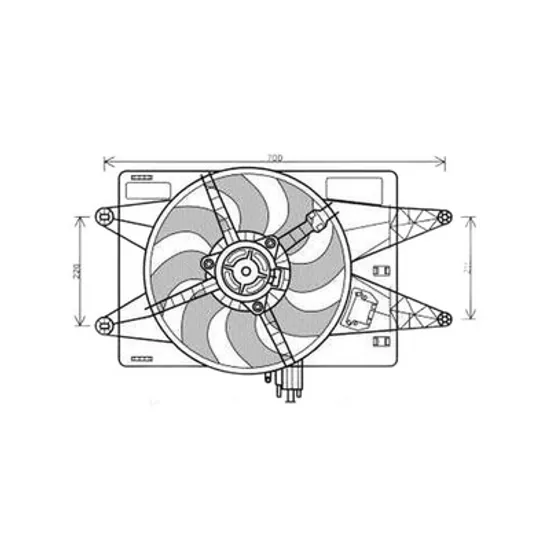 Ventilator Motor FIAT DOBLO 223 2000->2010 Electroventilator complet (1.9L diesel) cu aer conditionat, 2001->2005 Perioada 2001 2002 2003 2004 2005
