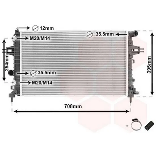 Radiator Motor OPEL ASTRA H 2004->2014 Radiator apa pentru 1 4 - 1 8cc 16V cu/fara aer conditionat 60x37 Perioada 2004 2005 2006 2007 2008 2009