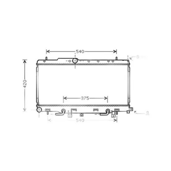 Radiator Motor SUBARU IMPREZA 2000->2007 Radiator apa pentru 2 0 TURBO WRX 34x68,5x16 Perioada 2000 2001 2002 2003 2004 2005 2006 2007