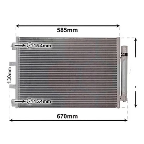 Radiator aer conditionat CITROEN C3 1 2002->2012 1.4 HDi 50KW 68CP , pentru motor 8HX (DV4TD), 8HZ (DV4TD) perioada 2002 2003,2004,2005,2006 2007