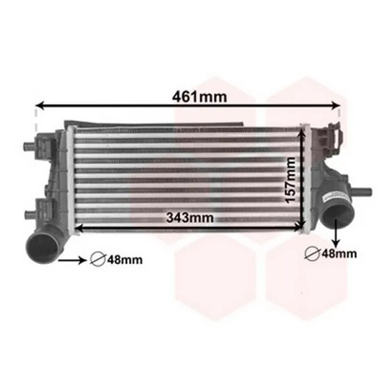 Intercooler FORD TRANSIT CONNECT 2014-> Radiator intercooler 1.0 EcoBoost 343x157x6 Perioada 2013 2014 2015 2016 2017 2018