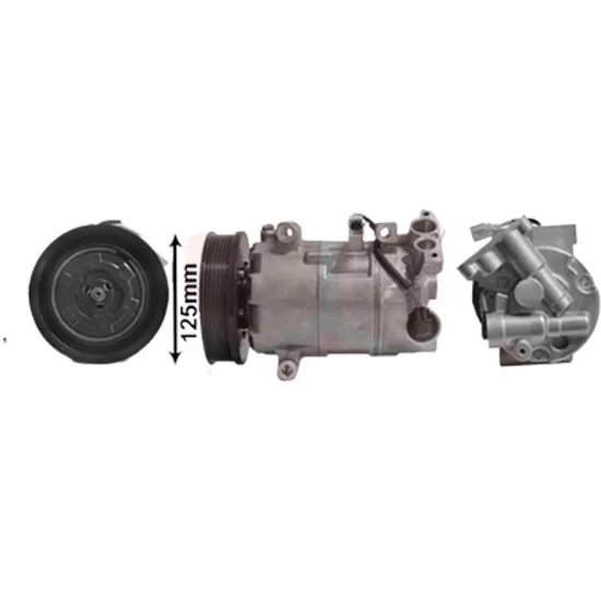 Compresor aer conditionat RENAULT MEGANE 3 2008->2015 1.6 16V BiFuel 81KW 110CP , pentru motor K4M 858 perioada 2009 2010 2011 2012 2013 2014 2015