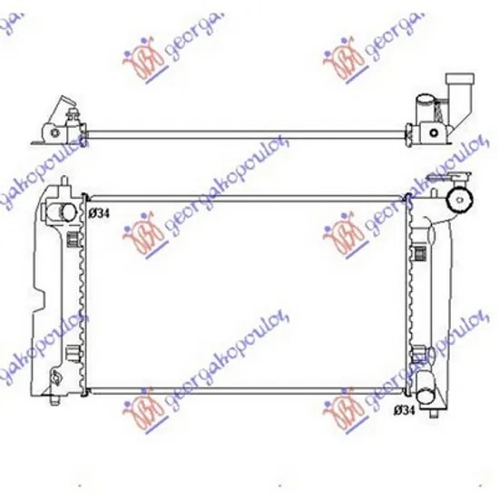 Radiator Motor TOYOTA AVENSIS T25 2003->2008 Radiator apa 1.4-1.6-1.8 i-VVTi manuala benzina (600x350) (UK) (QUICK FIT FAN) Perioada 2003 2004 2005 2006 2007 2008 2009