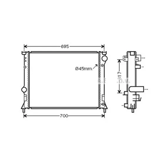 Radiator apa CHRYSLER 300 C LX; LE 2004->2012 pentru 3.5, perioada 2004 2005 2006 2007 2008 2009 2010 2011 2012