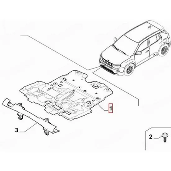 Scut Motor JEEP AVENGER 2022-> Scut motor plastic (O) Perioada 2022 2023 2024 2025