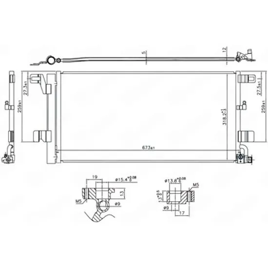 Radiator Aer Conditionat AUDI A4 B9 2015-> Radiator condensator aer conditionat 1.4 TFSI/S4/RS4 benzina 2.0/3.0 TDi diesel (673x318x12) Perioada 2019 2020 2021 2022 2023 2024