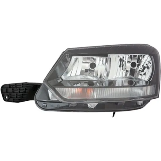 Far stanga SKODA YETI 2009->2017 perioada 2010 2011 2012 2013 2014 2015 de la an de fabricatie 11/2013, cu motor reglaj, fumuriu, semnal alb, cu reglaj electric, cu bec H7/H7