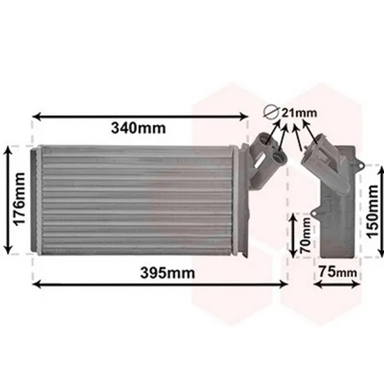 Radiator Incalzire CITROEN EVASION microbus 1994->2002 Calorifer M +/-AC 300x176 Perioada 1994 1995 1996 1997 1998 1999 2000 2001 2002