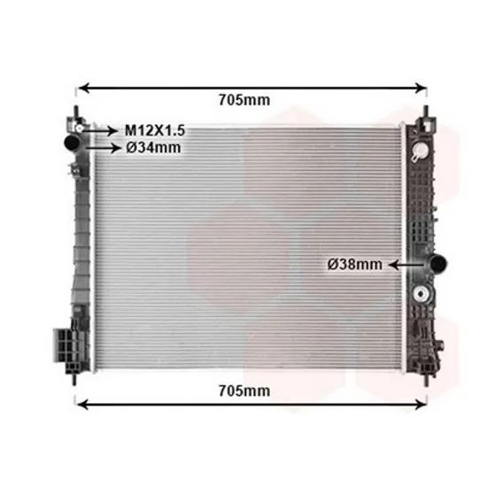 Radiator Motor OPEL MOKKA / MOKKA X 2012->2020 Radiator apa 1.6 CDTi diesel manuala/cv automata (620x495x16) Perioada 2012 2013 2014 2015 2016