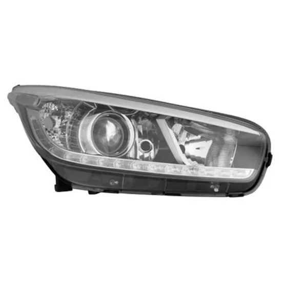 Faruri KIA CEED 2012->2018 Far pentru 5 usi reglaj electric negru cu daylight LED (E) (cu motor) (TYC) dreapta Perioada 2012 2013 2014 2015