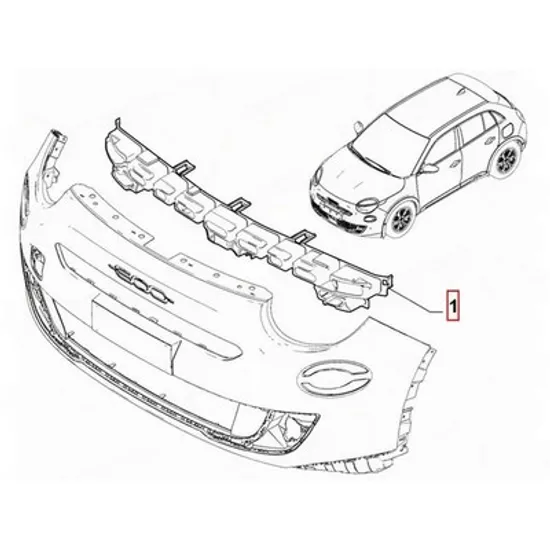 Armatura Bara fata FIAT 600 2023-> Armatura Bara fata plastic (O) Perioada 2023 2024 2025