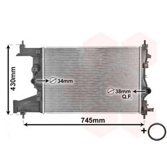 Radiator Motor OPEL ASTRA J GTC 2011-> Radiator apa 1.3-1.7 diesel (58x39,5) (KOYO) Perioada 2011 2012 2013 2014 2015 2016 2017