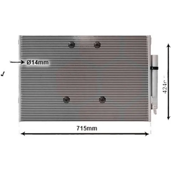 Radiator aer conditionat DACIA DOKKER 2012->, LODGY 2012-> pentru 1.6 LPG, perioada 2013 2014 2015 2016 2017 2018 2019 2020 2021 2022 2023