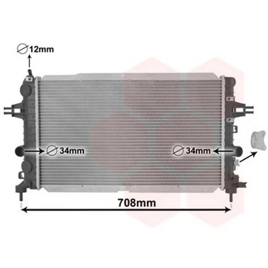 Radiator Motor OPEL ASTRA H 2004->2014 Radiator apa pentru 1 6i 16V TURBO cu/fara aer conditionat 60x37 Perioada 2004 2005 2006 2007 2008 2009