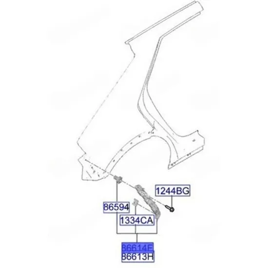 Suport Bara spate HYUNDAI IONIQ 2021-> Suport Bara spate lateral plastic (O) DREAPTA Perioada 2021 2022 2023 2024 2025