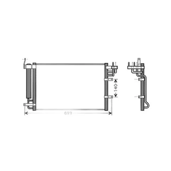 Radiator Aer Conditionat KIA CERATO 2004->2009 Radiator aer conditionat benzina - 1,5 - 2,0CRDi (55x35) Perioada 2004 2005 2006 2007 2008 2009 2010 2011 2012