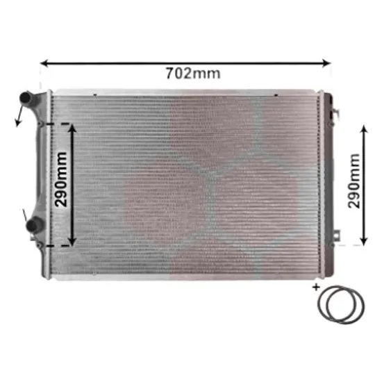Radiator apa VW SCIROCCO 2008->2017 2.0 R 188KW 256CP , pentru motor CDLC perioada 2009 2010,2011,2012,2013,2014,2015,2016 2017