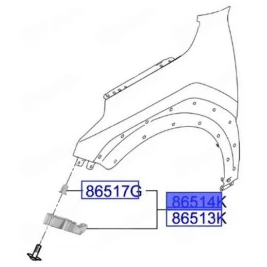 Suport Bara fata KIA EV9 2023-> Suport lateral Bara fata plastic (O) DREAPTA Perioada 2023 2024 2025