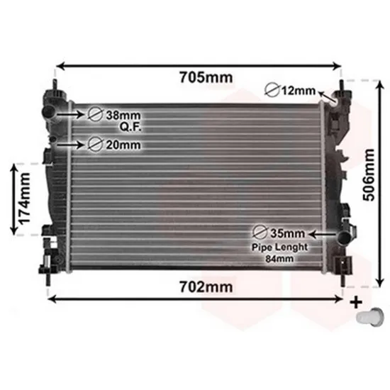 Radiator Motor ALFA ROMEO GIULIETTA 2010->2020 Radiator apa pentru 1.4 TURBO (120) (61x40.5x2.6) Perioada 2010 2011 2012 2013 2014 2015 2016 2017 2018 2019 2020