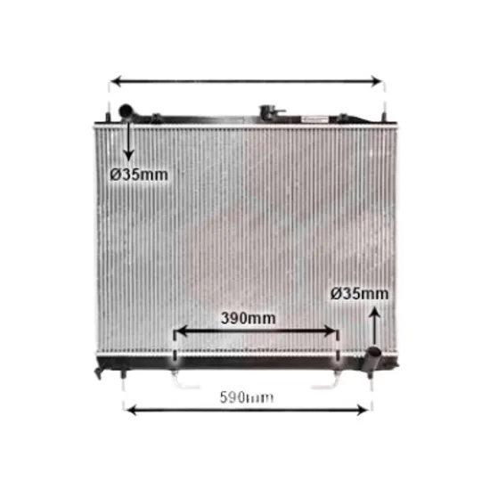Radiator apa MITSUBISHI PAJERO 4 2006-> pentru 3.2 DI-D, 3.2 DI-D Dakar HPE Diesel, 3.2 DI-D tractiune integrala, perioada 2007 2008 2009 2010 2011 2012