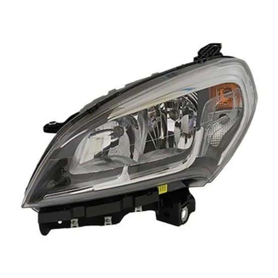 Far stanga FIAT DOBLO 263 2010-> perioada 2010 2011 2012 2013 2014 2015 de la an de fabricatie 01/2015, cu motor reglaj, semnal galben transparent, cu reglaj electric, cu bec H7/H7