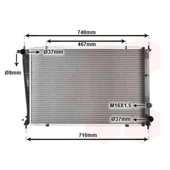 Radiator Motor HYUNDAI H-1 1997->2007 Radiator apa pentru 2.5CCTD cu/fara aer conditionat (65x44.5) Perioada 1997 1998 1999 2000 2001 2002 2003 2004 2005 2006 2007 2008