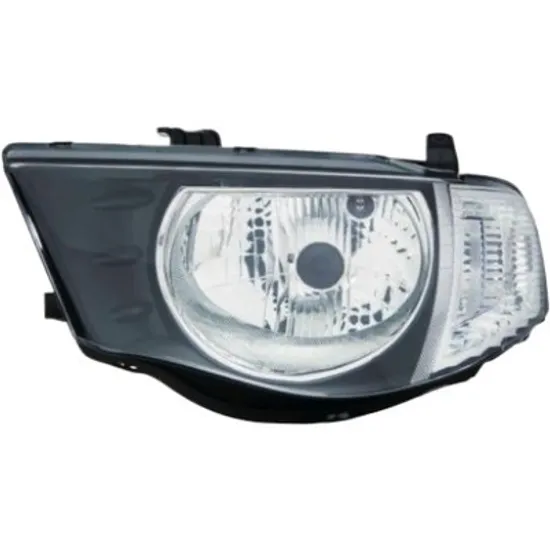 Far stanga MITSUBISHI L 200 2005->2015 perioada 2007 2008 2009 2010 2011 2012 2013 2014 2015 pana la an de fabricatie 2009, fara motor reglaj, semnal alb, pentru vehicule cu cabina dubla, cu reglaj electric, cu bec H4