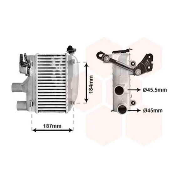 Intercooler TOYOTA COROLLA E12 2001->2007 Radiator intercooler 1.4 D4D 125x260x64 Perioada 2001 2002 2003 2004 2005 2006