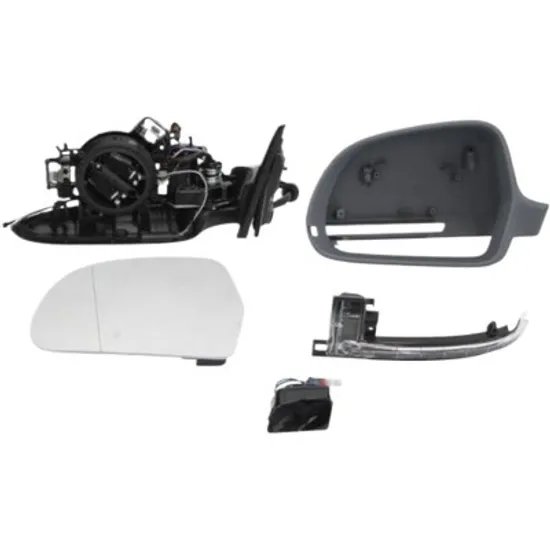 Oglinda exterioara stanga/dreapta AUDI A5 8T3 2007->2017 perioada 2010 2011 2012 2013 2014 2015 2016 2017 pana la an de fabricatie 08/2011, cu semnal, reglaj electric, numar pini 12, cu incalzire, rabatare electrica, prevopsit grund, pentru trafic pe
