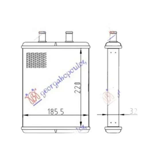 Radiator Incalzire IVECO DAILY 4 2006->2012 Calorifer BEHR +/-AC 200x185 DENSO TYPE Perioada 2006 2007 2008 2009 2010 2011