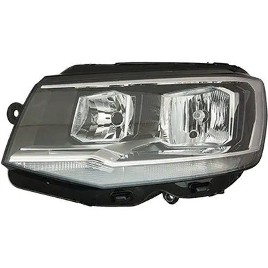 Far stanga VW CARAVELLE 6 2015->, TRANSPORTER T6 2015-> perioada 2015 2016 2017 2018 2019 cu motor reglaj, semnal transparent, cu reglaj electric, cu bec W21W, cu bec H7/H7