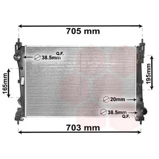 Radiator Motor FIAT DOBLO 263 2010-> Radiator apa pentru 1,4i - 16V - 1.3JTD (62x39,5x - 1,6) Perioada 2010 2011 2012 2013 2014 2015