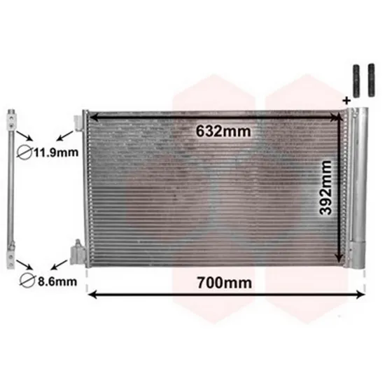 Radiator Aer Conditionat SAAB 9-5 2010->2012 Radiator aer conditionat benzina/ diesel 63 2x39 2x12 BEHR - HELLA Perioada 2010 2011 2012 2013 2014 2015 2016