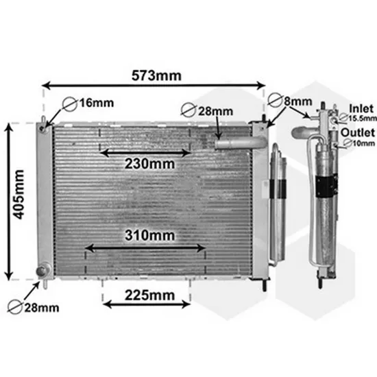 Radiator Motor NISSAN NOTE 2006->2012 Radiator apa +A/C (integrat) 1.4-1.6 benzina (51x38) Perioada 2006 2007 2008 2009 2010 2011 2012