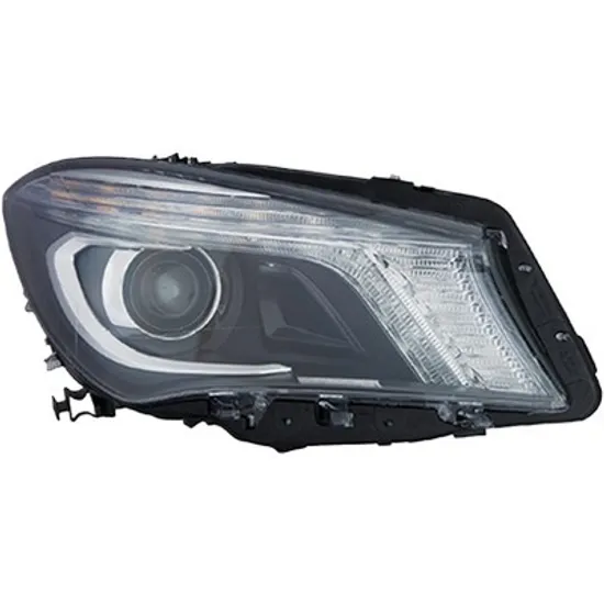 Far dreapta MERCEDES CLA C117 2013->2019 perioada 2013 2014 2015 2016 2017 2018 2019 pana la an de fabricatie 2015, fara motor reglaj, fara unitate de control Xenon, Bi-Xenon, cu reglaj distanta iluminare automat, cu bec D3S Lampa descarcare gaze, cu bec LED