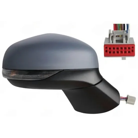 Oglinda FORD PUMA 2019-> Oglinda exterioara electrica cu incalzire cu rabatare electrica pentru vopsit (cu semnal si lampa podea) 10 PIN DREAPTA Perioada 2020 2021 2022 2023 2024 2025