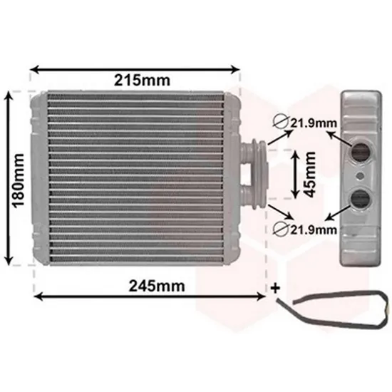 Radiator Incalzire VW POLO 6R1 2009->2020 Calorifer 178x171x32 BR Perioada 2014 2015 2016 2017