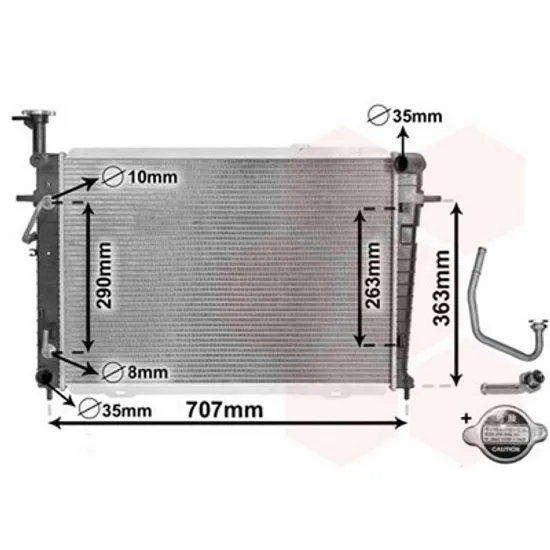 Radiator Motor KIA SPORTAGE 3 2010->2015 Radiator apa 2,7I 24V cv automata cu/fara aer conditionat (64x46.2) Perioada 2010 2011 2012 2013 2014 2015