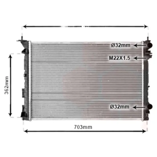Radiator apa RENAULT ESPACE 3 1996->2002 pentru 1.9 dTi, perioada 1999 2000 2001 2002
