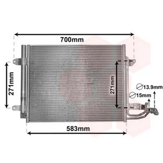 Radiator Aer Conditionat VW CADDY 3 2004->2015 Radiator aer conditionat benzina/ diesel 55x44 3x1 6 Perioada 2004 2005 2006 2007 2008 2009 2010 2011 2012 2013 2014