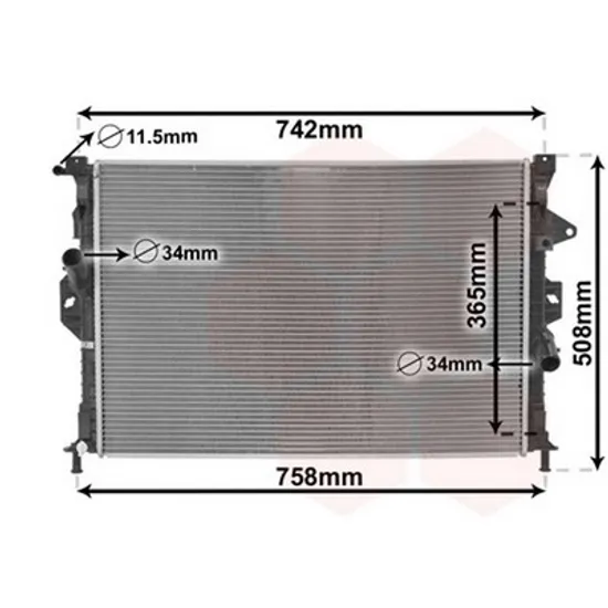 Radiator Motor FORD KUGA 1 2008->2012 Radiator apa 2.5 TURBO benzina MANUAL-AUTO (670x460) Perioada 2008 2009 2010 2011 2012 2013