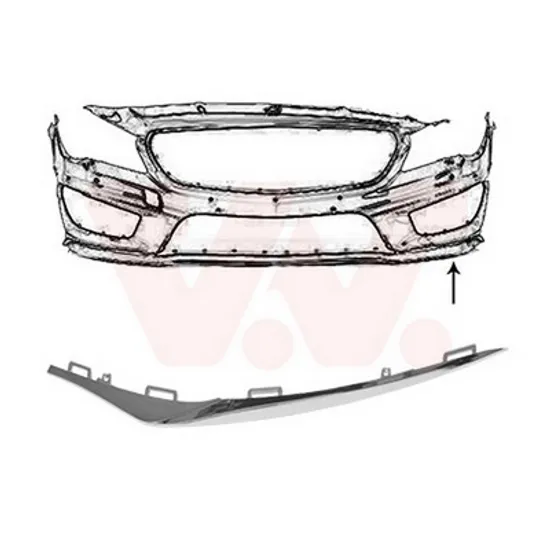 Bara Fata MERCEDES CLA C117 2013->2019 Bara fata lateral bandou inferior cromat stanga Perioada 2013 2014 2015 2016 2017 2018 2019