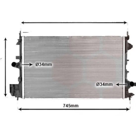 Radiator apa SAAB 9-3 2002->2015 pentru 1.9 TTiD, perioada 2007 2008 2009 2010 2011 2012 2013 2014 2015