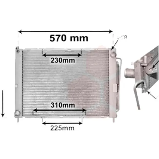 Radiator apa NISSAN MICRA 3 2002->2010 pentru 1.5 dCi, perioada 2003 2004 2005 2006 2007 2008 2009 2010