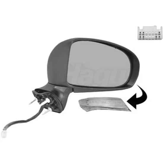 Oglinda exterioara dreapta TOYOTA AVENSIS T27 2008->2018 perioada 2011 2012 2013 2014 2015 2016 2017 2018 , pana la an de fabricatie 2015, cu semnal, numar pini 7, cu incalzire, prevopsit grund